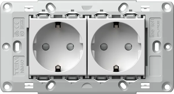 TEM Serie Modul Sets SOCKETS SET 2x Schutzkontakt 2P+E 16A - DATshop
