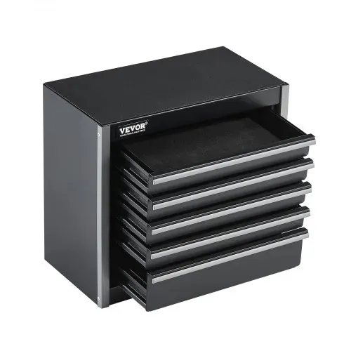 VEVOR Werkzeugkiste 218x118x205 mm, Werkzeugkasten aus Metall mit 5 Schubladen, Werkzeugkoffer mit EVA-Einlagen und PP-Fußpolstern, robuster Stahl mit Kugellageröffnung und Pulverbeschichtung, schwarz – Bild 9