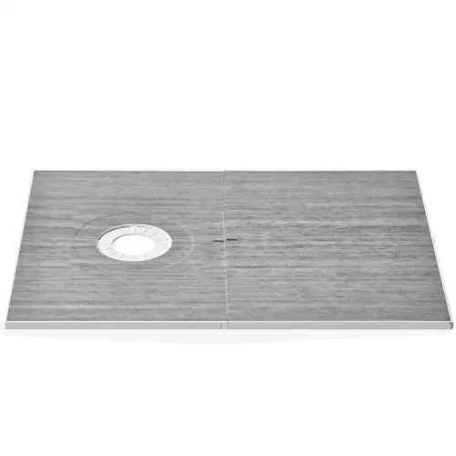 VEVOR Duschrand-Set, 1524 x 965 x 28 mm, großes Duschwannen-Set mit 16,5 cm versetztem Abfluss, leichte EPS-Duschinstallations-Sets mit 2 wasserdichten Tüchern, Duschwannen-Neigungsstangen – Bild 9