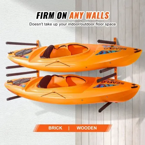 VEVOR Kayak Wandalterung Kajak Aufhänger 1168 x 850 x 45 mm, Kajakständer 4 Kajaks 797,5 ± 10 mm Stützarmlänge, 181,6 kg Tragfähigkeit Kajak Aufbewahrungsregal Robuste Kajak-Aufbewahrungshaken – Bild 5