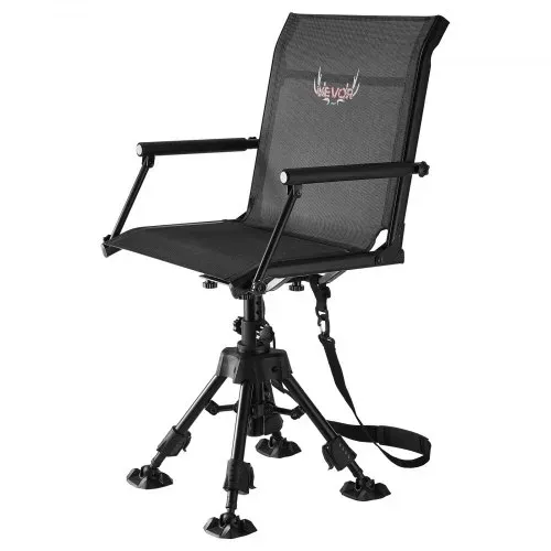 VEVOR Faltstuhl Campingstuhl Anglerstuhl mit Armlehnen & Stahlrahmen & verstellbarer Beine Klappstuhl Gartenstuhl (158 kg belastbar) 360° geräuschlos drehbar, für Picknick Garten Outdoor Angeln – Bild 10