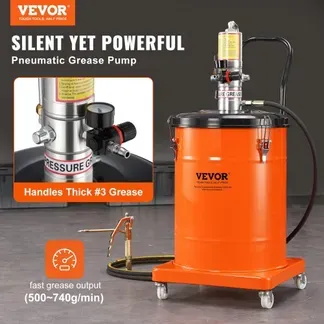 VEVOR Fettpumpe 40L Luftbetriebene Fettpumpe 0,6–0,8 MPa Aluminiumdruckguss-Pumpe -20-100℃ Betriebstemperatur, Pneumatische Fettpumpe NPT-Anschluss Schmierfettpumpe Geeignet für 0-3# Fett VEVOR Fettpumpe 40L Luftbetriebene Fettpumpe 0,6–0,8 MPa Aluminiumdruckguss-Pumpe -20-100℃ Betriebstemperatur, Pneumatische Fettpumpe NPT-Anschluss Schmierfettpumpe Geeignet für 0-3# Fett