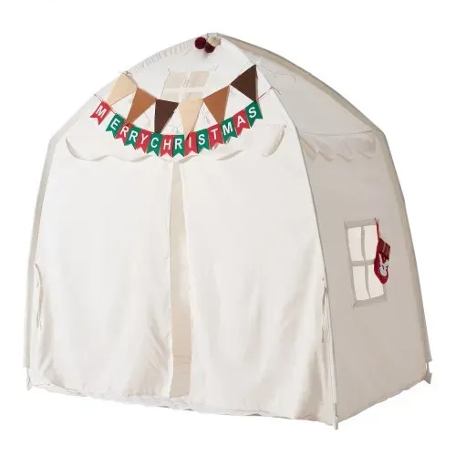 VEVOR Spielzelt Kinderzelt Tipi Zelt Kinderspielhaus 1500x960x1500 mm Beige, Möbel für Kleinkinder, mit Fiberglasrahmen, Gepolsterter Matte, Sternenlichtern, Tragetasche, Flagge & Atmungsaktivem Fenster – Bild 8
