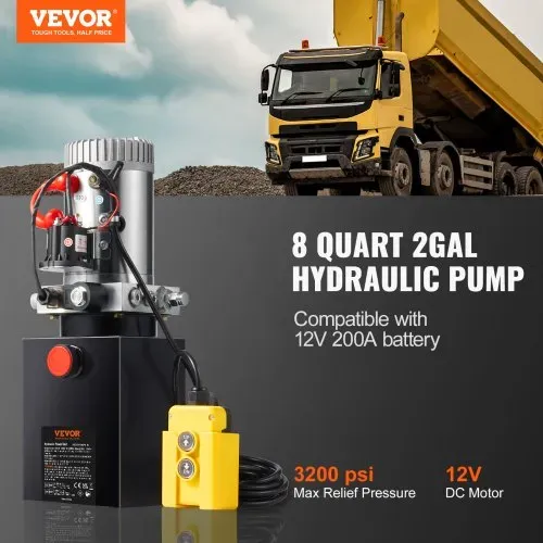 VEVOR Hydraulikpumpe Hydraulikaggregat 12 V Hydraulikaggregat 1600 W, Einfachwirkende Hydraulikpumpe Hydraulic Power Pack, 7,57 L Tank Hand Pump Hydraulikaggregat, für Aufzüge, Gabelstapler usw. VEVOR Hydraulikpumpe Hydraulikaggregat 12 V Hydraulikaggregat 1600 W, Einfachwirkende Hydraulikpumpe Hydraulic Power Pack, 7,57 L Tank Hand Pump Hydraulikaggregat, für Aufzüge, Gabelstapler usw.
