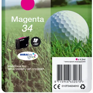 Epson Golf ball Singlepack Magenta 34 DURABrite Ultra Ink Epson Golf ball Singlepack Magenta 34 DURABrite Ultra Ink