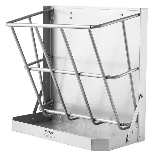 VEVOR Heuraufe Vieh, 610 x 297 x 584 mm, 2-in-1-Futterautomat für Heu & Getreide, Wandraufe mit Futterschale, Futtertrog für Ziegen, stabile Futterraufe aus Stahl für Schafe & Pferde, Futterspender – Bild 10