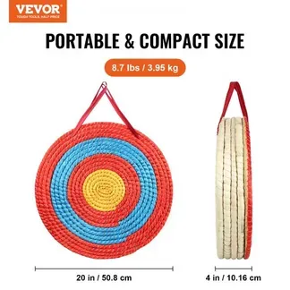 VEVOR 508 mm Zielscheibe Bogenschießen, Handgefertigtes Strohbogenziel für Recurvebogen Compoundbogen oder Langbogen, Traditionelles Bogenpfeilziel für Kinder Jugend Erwachsene Bogenschießen VEVOR 508 mm Zielscheibe Bogenschießen, Handgefertigtes Strohbogenziel für Recurvebogen Compoundbogen oder Langbogen, Traditionelles Bogenpfeilziel für Kinder Jugend Erwachsene Bogenschießen