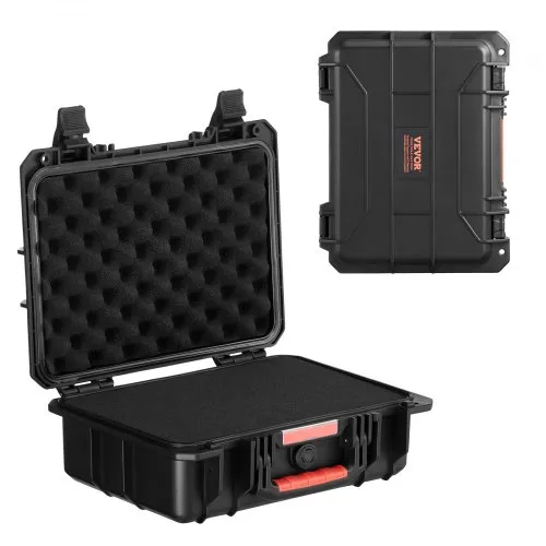 VEVOR wetterfester Hartschalenkoffer Trockenboxen mit vorgeschnittenem Schaumstoff und einziehbaren Griffen für Reisen, IP67 wasserdichtes Gehäuse für Kameras Schwarz (38 x 30 x 14 cm) VEVOR wetterfester Hartschalenkoffer Trockenboxen mit vorgeschnittenem Schaumstoff und einziehbaren Griffen für Reisen, IP67 wasserdichtes Gehäuse für Kameras Schwarz (38 x 30 x 14 cm)