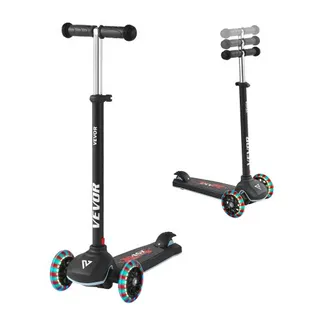 VEVOR Scooter (3 Räder) ab 3 Jahren, Cityroller Kinderroller mit leuchtenden Rädern & höhenverstellbarem Lenker & rutschfestem Deck & leichtem Aluminiumrahmen, Tretroller bis zu 75 kg, Schwarz VEVOR Scooter (3 Räder) ab 3 Jahren, Cityroller Kinderroller mit leuchtenden Rädern & höhenverstellbarem Lenker & rutschfestem Deck & leichtem Aluminiumrahmen, Tretroller bis zu 75 kg, Schwarz