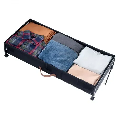 VEVOR Unterbettkommode Unterbettaufbewahrungstasche aus Oxford-Gewebe 2 Stk. rollbar (915 x 460 x 185 mm) Unterbettbehälter mit transparentem Deckel, mobile Aufbewahrungsbox für Kleidung Schuhe – Bild 10