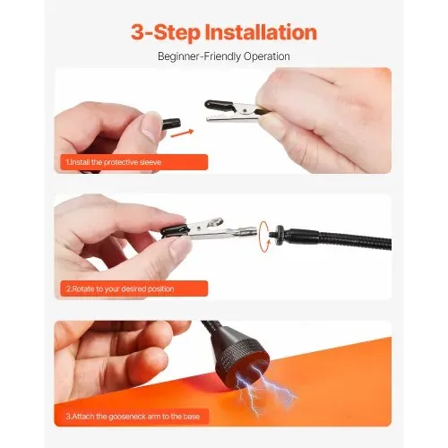VEVOR Löthilfe Dritte Hand 201x140x3 mm, magnetische Lötstation, 4 flexible Arme, mit Krokodilklemmen und rutschfester Stahlbasis, für elektronische Reparaturen, Basteln, Hobby, Heimwerken – Bild 5