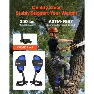 VEVOR Klettergurte Set, höhenverstellbare Baumklettern Ausrüstung mit Gurten & Gurtzeug, max. Tragkraft 159 kg, robuste Stahlsteigsteigeisen, Baumpflegeausrüstung für Obsternte & Jagd VEVOR Klettergurte Set, höhenverstellbare Baumklettern Ausrüstung mit Gurten & Gurtzeug, max. Tragkraft 159 kg, robuste Stahlsteigsteigeisen, Baumpflegeausrüstung für Obsternte & Jagd