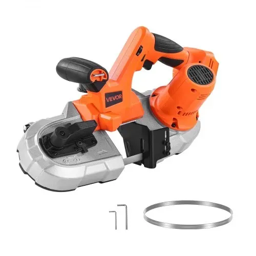 VEVOR 20 V Akku Bandsäge, 65 mm Schnitttiefe, mit bürstenlosem Motor, kabelloses & kompaktes Portaband, Aufhängehaken, 0–192 m/min variable Drehzahl, zum Schneiden von Metall, Holz (nur Werkzeug) – Bild 8