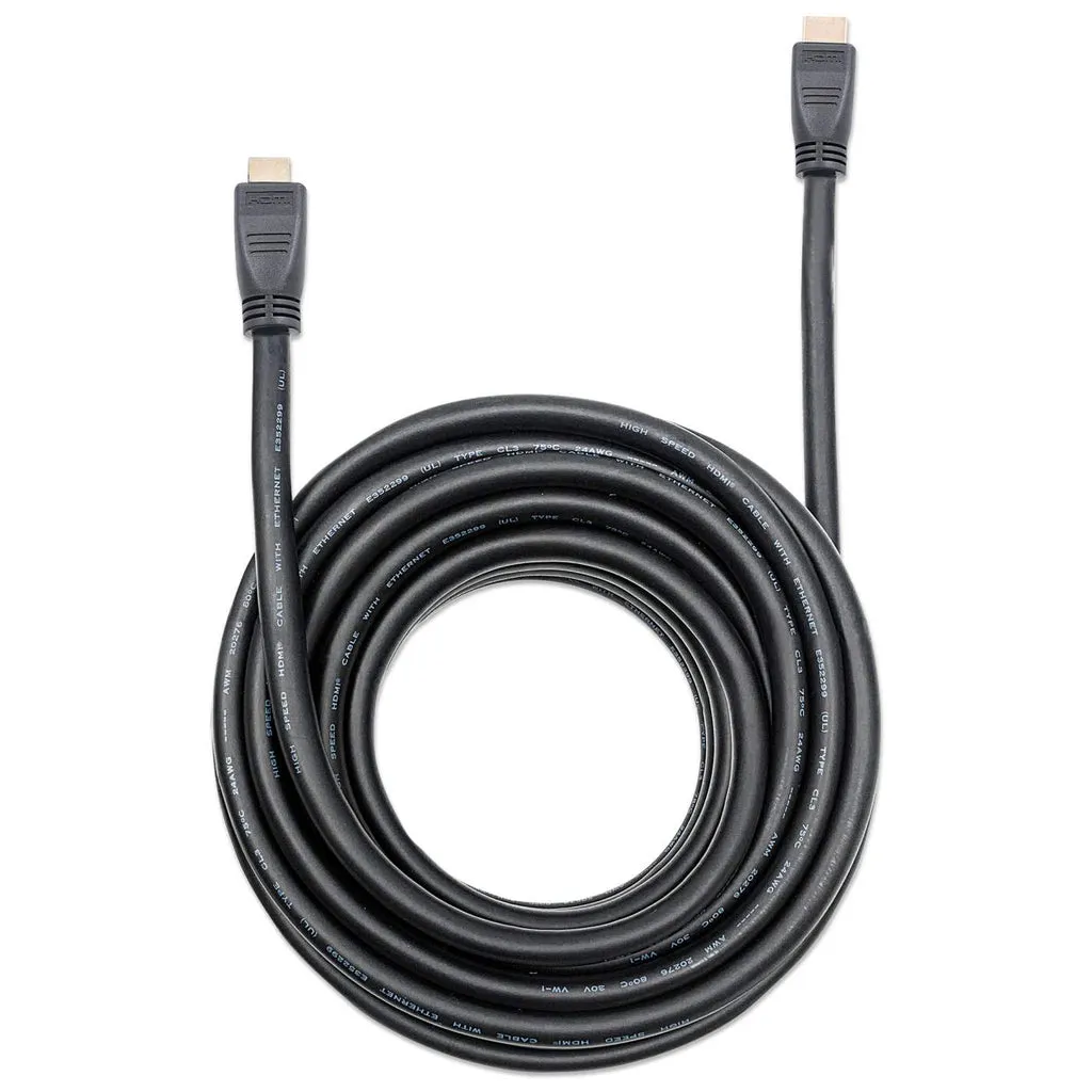 Manhattan High Speed HDMI-Kabel mit Ethernet-Kanal, CL3-zertifiziert für Wandinstallationen, HEC, ARC, 3D, 4K@60Hz, CL3, HDMI-Stecker auf HDMI-Stecker, geschirmt, schwarz, 10 m – Bild 5