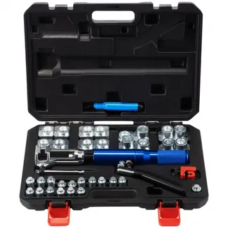VEVOR 72485-PRC Hydraulisches Bremsleitung Bördelgerät 30-teilig Bördelwerkzeug Hydraulic flaring tool mit 45° Bördelkegel / 16 Matrizen & Adaptern für 3/16″-1/2″ Kupferrohr VEVOR 72485-PRC Hydraulisches Bremsleitung Bördelgerät 30-teilig Bördelwerkzeug Hydraulic flaring tool mit 45° Bördelkegel / 16 Matrizen & Adaptern für 3/16″-1/2″ Kupferrohr
