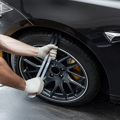 VEVOR Dellenzieher zur Dellenentfernung, für die Reparatur von Autokotflügelschäden mit gebogener Stange Brechstange Gummihammer Airbag abnehmbaren Reparaturstiften Werkzeugset mit Ersatzköpfen – Bild 7