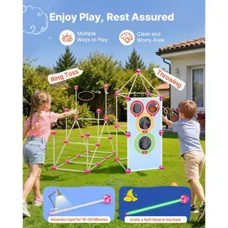 VEVOR 180 tlg. Konstruktionsspielzeug Fort Bausatz mit Nachleuchteffekt, Lernspiel für Kinder ab 5, Kreatives Bauspielzeug für Räumliches Denken, Höhle-Bauen mit Wurfspiel, inkl. Aufbewahrungstasche VEVOR 180 tlg. Konstruktionsspielzeug Fort Bausatz mit Nachleuchteffekt, Lernspiel für Kinder ab 5, Kreatives Bauspielzeug für Räumliches Denken, Höhle-Bauen mit Wurfspiel, inkl. Aufbewahrungstasche