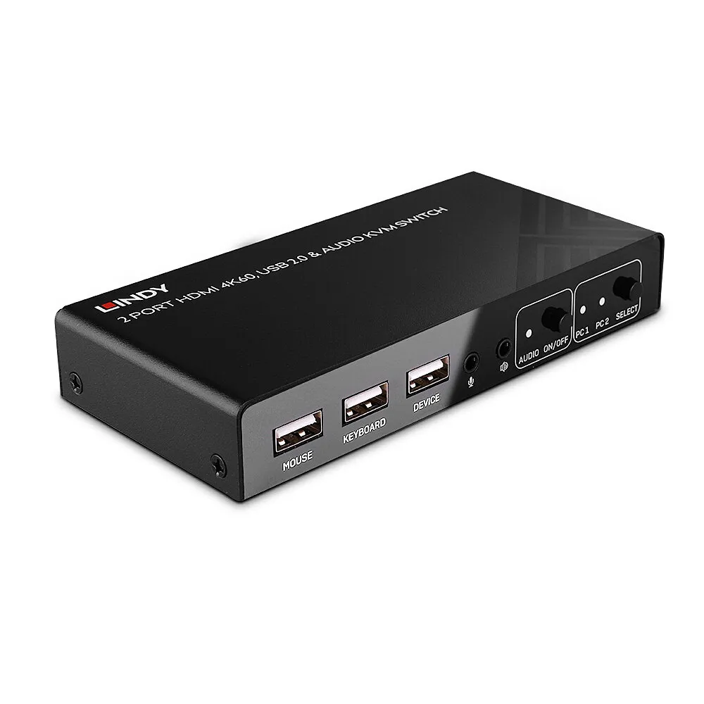 Lindy 32809 Tastatur/Video/Maus (KVM)-Switch Schwarz – Bild 2