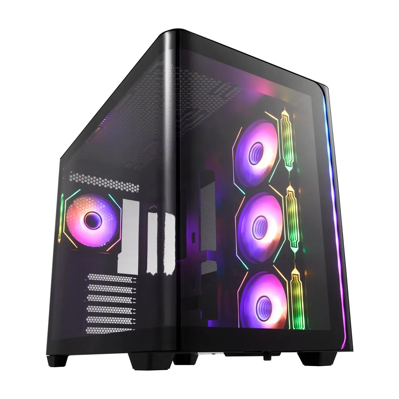 FSP M580-BA Gehäuse Midi Tower mITX, mATX Schwarz ARGB FSP M580-BA Gehäuse Midi Tower mITX, mATX Schwarz ARGB