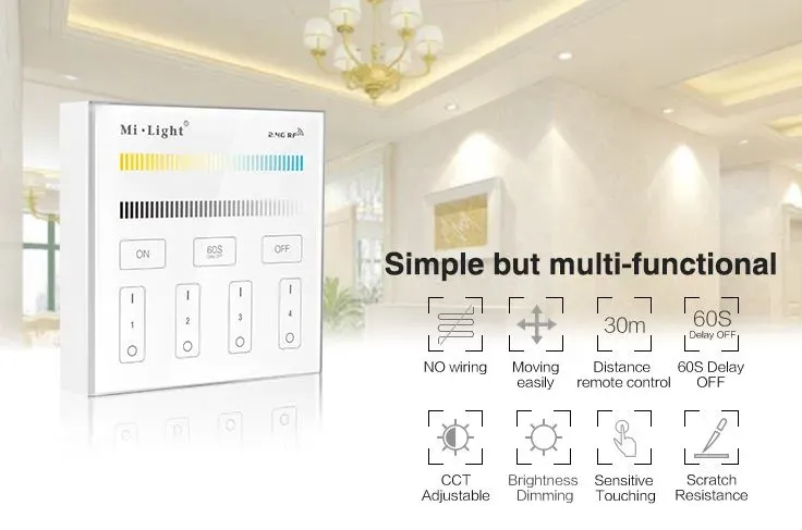 MiBoxer B2 LED Fernbedienung Smart Panel dual white (CCT) 4-Zonen – Bild 2