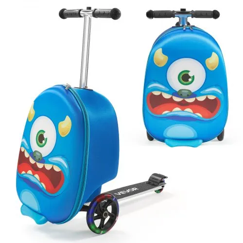 VEVOR Scooter Koffer, 20 L Fassungsvermögen, Reisekoffer mit Flash-PU-Rädern, TPR-Anti-Rutsch-Griff, max. Gewichtskapazität 50 kg, Kinderkoffer Handgepäck, für Kinder ab 5 Jahren, Blau VEVOR Scooter Koffer, 20 L Fassungsvermögen, Reisekoffer mit Flash-PU-Rädern, TPR-Anti-Rutsch-Griff, max. Gewichtskapazität 50 kg, Kinderkoffer Handgepäck, für Kinder ab 5 Jahren, Blau