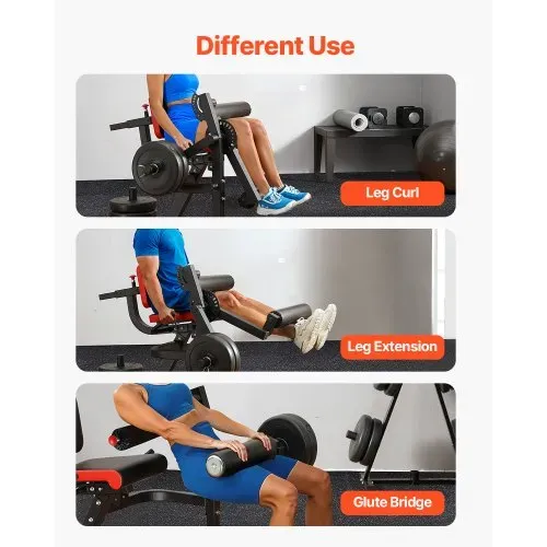 VEVOR sitzende Beinstrecker und Curl-Maschine Trainingsgerät Beinpresse Beintrainer (317 kg belatbar), verstellbare Bein-Trainingsbank, Bein-Drehstrecker Krafttrainingsgerät für Heim-Fitnessstudio – Bild 5