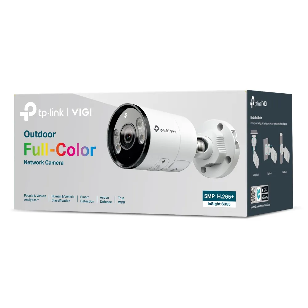 TP-Link – 5MP Full-Color Bullet Network Camera – InSight S355 (2.8mm) TP-Link – 5MP Full-Color Bullet Network Camera – InSight S355 (2.8mm)