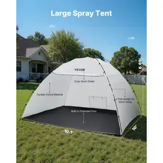 VEVOR tragbares Lackierkabinenzelt (295x292x202 cm Arbeitsbereich) Sprühfarbenzelt für Sprühmalerei, wasserfeste Farbkabine mit integriertem Boden & aufrollbarer Tür für Schränke Stühle Tische VEVOR tragbares Lackierkabinenzelt (295x292x202 cm Arbeitsbereich) Sprühfarbenzelt für Sprühmalerei, wasserfeste Farbkabine mit integriertem Boden & aufrollbarer Tür für Schränke Stühle Tische