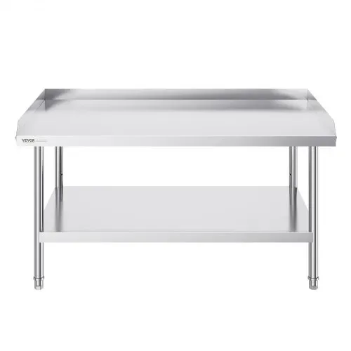 VEVOR Arbeitstisch Edelstahl, gewerblicher Arbeitstisch zur Lebensmittelzubereitung, 3-seitiger Spritzschutz, 762 x 1219 x 660 mm 689 kg Tragfähigkeit, mit einstellbarer Höhe für Restaurants – Bild 10