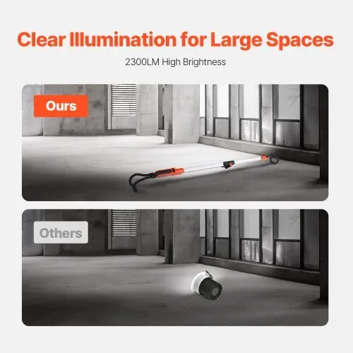 VEVOR Werkstattlampe 2300 LM, Arbeitsleuchte 6000 mAh, wiederaufladbares LED-Licht, Arbeitslampe für Mechaniker mit Haken, für Autoreparatur, Inspektion, Garage, Werkstatt, Notbeleuchtung – Bild 3