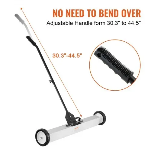 VEVOR Magnetbesen Magnetische Kehrmaschine 77-113 cm, Magnetic Sweeper Magnetisch Magnet Besen Magnetbesen Magnetheber 24,9 kg Magnetkraft Magnetischer Spänesammler Bodenkehrer Kehrmaschine – Bild 4