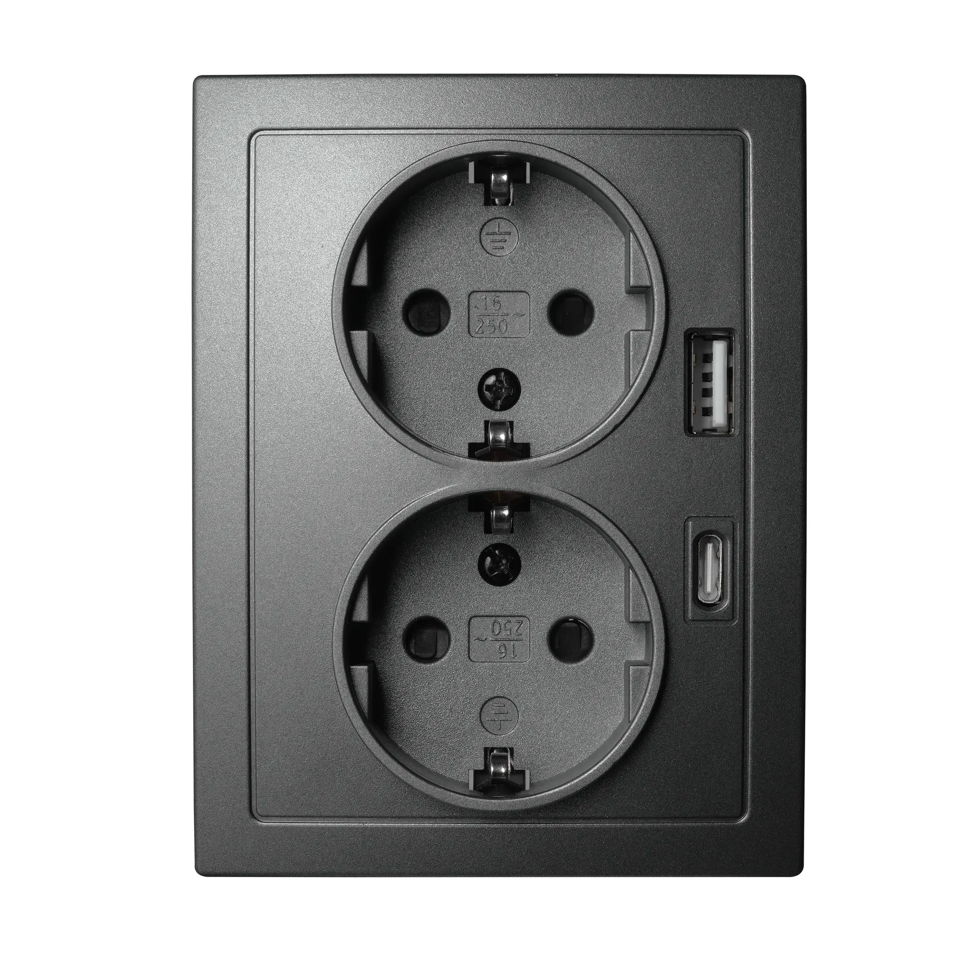 Schutzkontakt-Steckdose McPower “Flair“ 2-fach, 250V~/16A, USB-A+C, PD20W Schutzkontakt-Steckdose McPower “Flair“ 2-fach, 250V~/16A, USB-A+C, PD20W