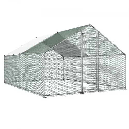 VEVOR Hühnerstall 3x4x2 m, Begehbarer Hühnerauslauf mit Abdeckung, Hühnerhaus mit Turmdach & Sicherheitsschloss, Enten- & Kaninchenkäfig, Geflügelgehege für Hinterhof, Bauernhof, Hof – Bild 10