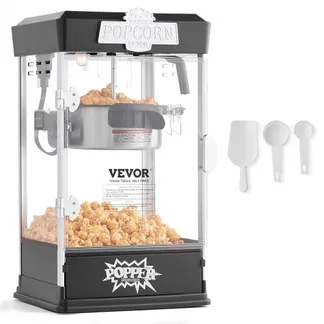 VEVOR Popcornmaschine Popcornautomat Popcorngerät 480 W Popcornmaschine, Popcorn Maker 4 oz Kessel für 1,5 Gal pro Ladung, Tisch-Popcornmaschine Popcorn Maschine inkl. 3 Schaufeln Kino-Stil Schwarz VEVOR Popcornmaschine Popcornautomat Popcorngerät 480 W Popcornmaschine, Popcorn Maker 4 oz Kessel für 1,5 Gal pro Ladung, Tisch-Popcornmaschine Popcorn Maschine inkl. 3 Schaufeln Kino-Stil Schwarz
