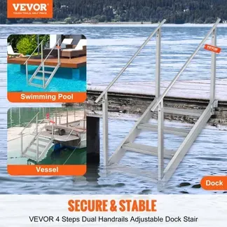VEVOR 4-stufige Badeleiter mit zwei Handläufen Bootsleiter 800x1850x1750mm Poolleiter aus Aluminiumlegierung Treppenleiter 250kg Tragfähigkeit 55x10cm Pedale Ideal für Häfen Boot Schwimmbäder VEVOR 4-stufige Badeleiter mit zwei Handläufen Bootsleiter 800x1850x1750mm Poolleiter aus Aluminiumlegierung Treppenleiter 250kg Tragfähigkeit 55x10cm Pedale Ideal für Häfen Boot Schwimmbäder