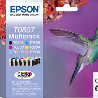 Epson Hummingbird Multipack 6 Farben T0807 Claria Photographic Ink Epson Hummingbird Multipack 6 Farben T0807 Claria Photographic Ink