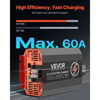 VEVOR 12 V 60 A DC/DC-Batterieladegerät, 750 W, für Blei-Säure-, Lithium-, AGM-, GEL- und Nassbatterien, intelligentes mehrstufiges Laden, für Wohnmobile, Nutzfahrzeuge, Boote, Yachten VEVOR 12 V 60 A DC/DC-Batterieladegerät, 750 W, für Blei-Säure-, Lithium-, AGM-, GEL- und Nassbatterien, intelligentes mehrstufiges Laden, für Wohnmobile, Nutzfahrzeuge, Boote, Yachten