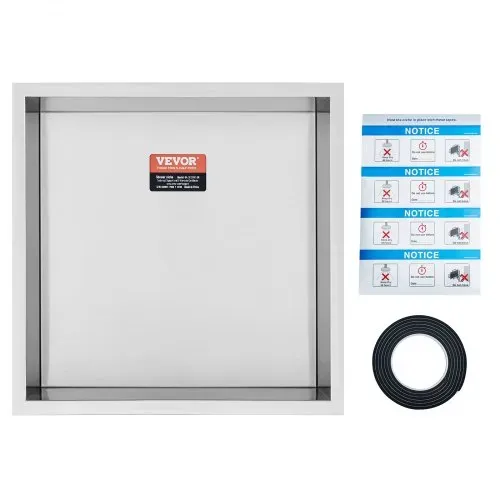 VEVOR Wandnische 10x33,02x33,02cm Duschnische Edelstahl Nische Einlagig 100 % Wasserdicht Nischeneinbau 0-40°C Betriebstemperatur 92°-Inneneckdesign Geeignet für Badezimmer Schlafzimmer Arbeitszimmer – Bild 8