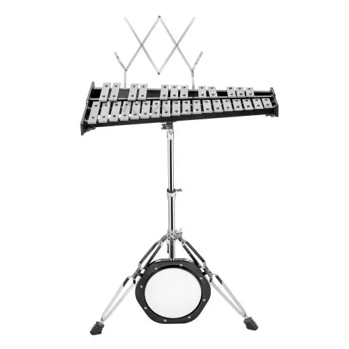 VEVOR Glockenspiel-Xylophon-Set mit 30 Noten, professionelles Schlaginstrumenten-Set mit Schlägeln, Trommelstöcken, Notenständer, 20 cm Übungspad, verstellbarem Ständer und Tragetasche – Bild 9