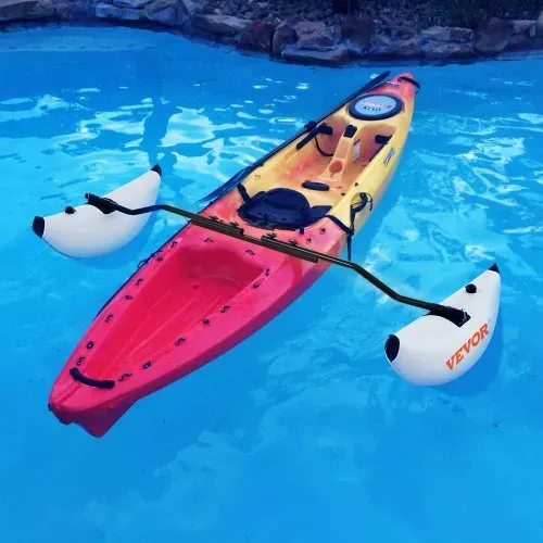 VEVOR Kajak Ausleger Stabilisator 2,1 - 2,4 m Einstellbare Länge Paddelboot, 36 cm Breite Schwimmer Stabilisator Set, 2 Stück Wildwasserkajak, PVC Schwimmausgleichszubehör für aufblasbares Kanuboote – Bild 7