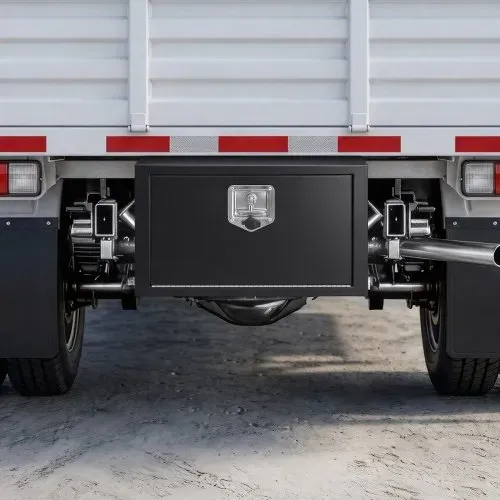 VEVOR Lkw Unterbaubox 609 x 305 x 356 mm Unterflur Staukasten Kaltgewalzter Stahl Wasserdichter Werkzeugkasten mit T-Griff Schloss für Lkw Anhänger Transporter Werkzeugkiste Unterflurkasten Schwarz – Bild 7