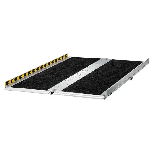 VEVOR Rollstuhlrampe Faltbar 1219,2x736,6mm, 362,9kg Belastbare Schwellenrampe mit Rutschfester Oberfläche, Tragbare Auffahrschiene aus Alu, Auffahrrampe für Rollstuhl Türschwelle Bordsteine Treppen – Bild 9