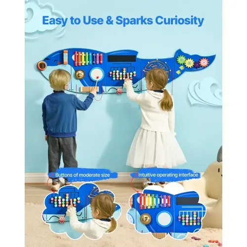 VEVOR Orca Aktivitätswand, Busy Board Panels, 12 Spiele, Montessori Sensory Wall Spielzeug für Kinder von 3–12 Jahren, Lernaktivitätszentrum, ideal für Spielzimmer, Kindergarten, Klassenzimmer – Bild 4