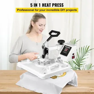 VEVOR Transferpresse 29x38cm Hitzepresse 5 in 1, Heat Press, Heißpresse mit genauen digitalen Zeitschaltuhr & Temperaturregelung 360 Grad, weiße Heißpressmaschine für Schuhe T-Shirts Becher VEVOR Transferpresse 29x38cm Hitzepresse 5 in 1, Heat Press, Heißpresse mit genauen digitalen Zeitschaltuhr & Temperaturregelung 360 Grad, weiße Heißpressmaschine für Schuhe T-Shirts Becher