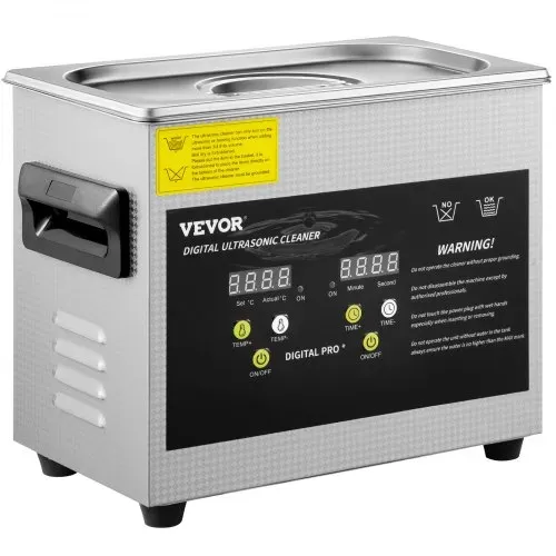 VEVOR 3 L Verbesserter Ultraschallreiniger (200 W Heizung, 120 W Ultraschall) Professioneller digitaler Labor-Ultraschall-Teilereiniger mit Heizungstimer für die Reinigung von Schmuckgläsern – Bild 9