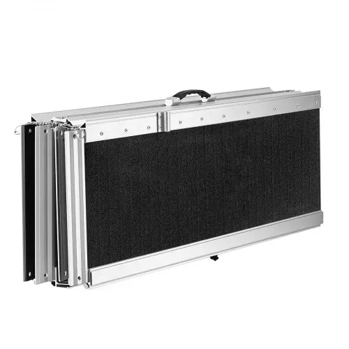 VEVOR Rollstuhlrampe Faltbar 2440x745mm, 362,9kg Belastbare Schwellenrampe mit Rutschfester Oberfläche & 170-400mm Verstellbaren Stützfüßen, Tragbare Auffahrrampe für Rollstuhl Türschwelle Bordsteine – Bild 10