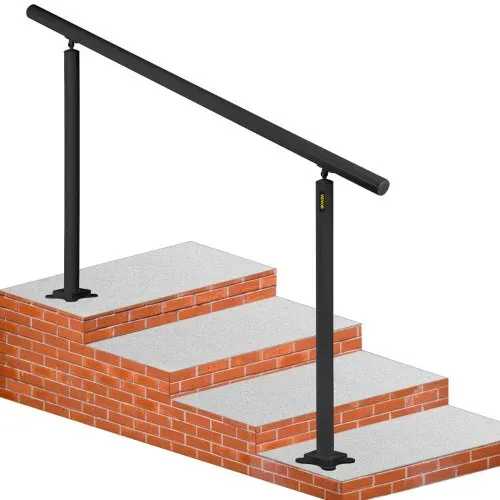 VEVOR Treppengeländer ohne Querstreben 152,8x91cm Handlauf Max. Höhe für Stufen Geländer aus Aluminium 70kg Tragfähigkeit Schwarz Ideal für Treppe mit 0-5 Stufen Veranden Gärten Hotels Garagen – Bild 7