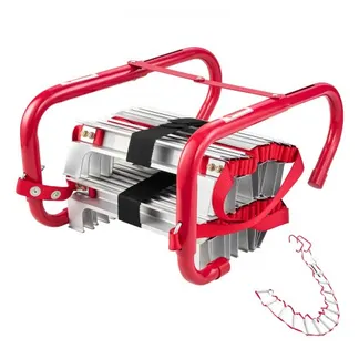 VEVOR Feuerleiter, 4 m, einziehbare Rettungsleiter max. 453,6 kg, leichte Notleiter aus Aluminiumlegierung mit hochfestem Polyestergurt, rutschfesten Sprossen & breiten Stufen, 2-stöckig VEVOR Feuerleiter, 4 m, einziehbare Rettungsleiter max. 453,6 kg, leichte Notleiter aus Aluminiumlegierung mit hochfestem Polyestergurt, rutschfesten Sprossen & breiten Stufen, 2-stöckig