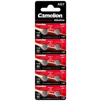 Knopfzelle CAMELION, AG7, 1,5V, Alkaline, 10er-Blister Knopfzelle CAMELION, AG7, 1,5V, Alkaline, 10er-Blister