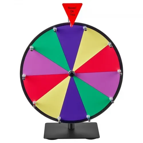 VEVOR Glücksrad Drehrad (305 mm) 10 Slots Glücksrad mit Ständer, Lotteriespiele Gewinn-Roulette mit Tafelschwamm & 2 Markern, 6 Farben, Spinning Prize Wheel ideal für Party Kneipe Messe – Bild 9